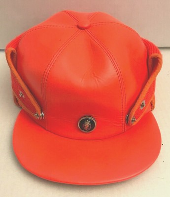 orange hunting hat with ear flaps